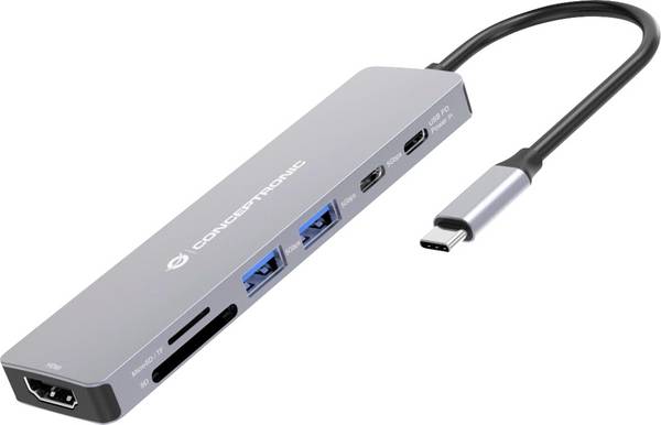 Conceptronic Notebook Dockingstation  DONN28G 7-in-1 USB 3.2 Gen 1 Docking St