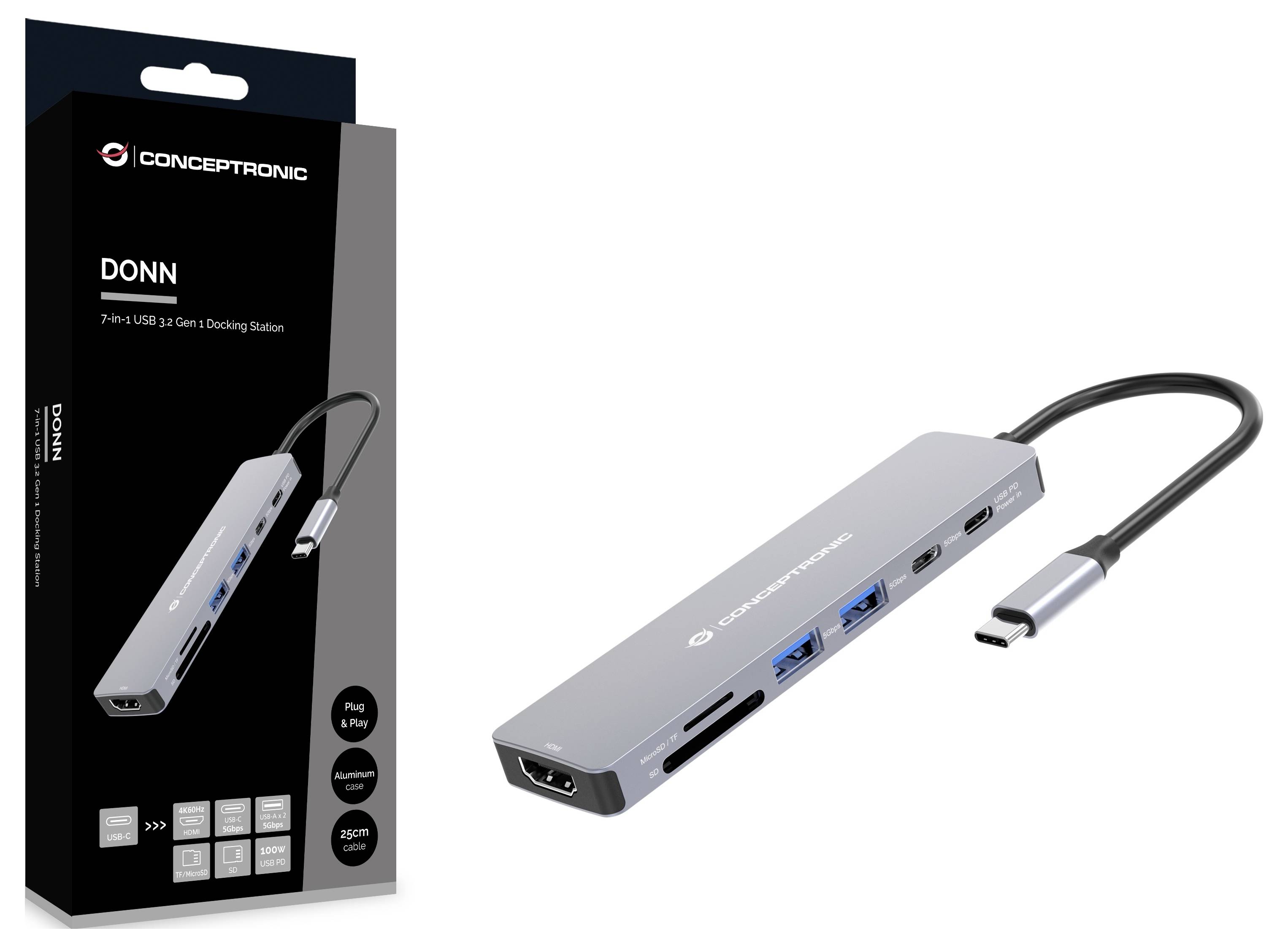 Conceptronic Notebook Dockingstation DONN28G 7-in-1 USB 3.2 Gen 1 Docking St-4