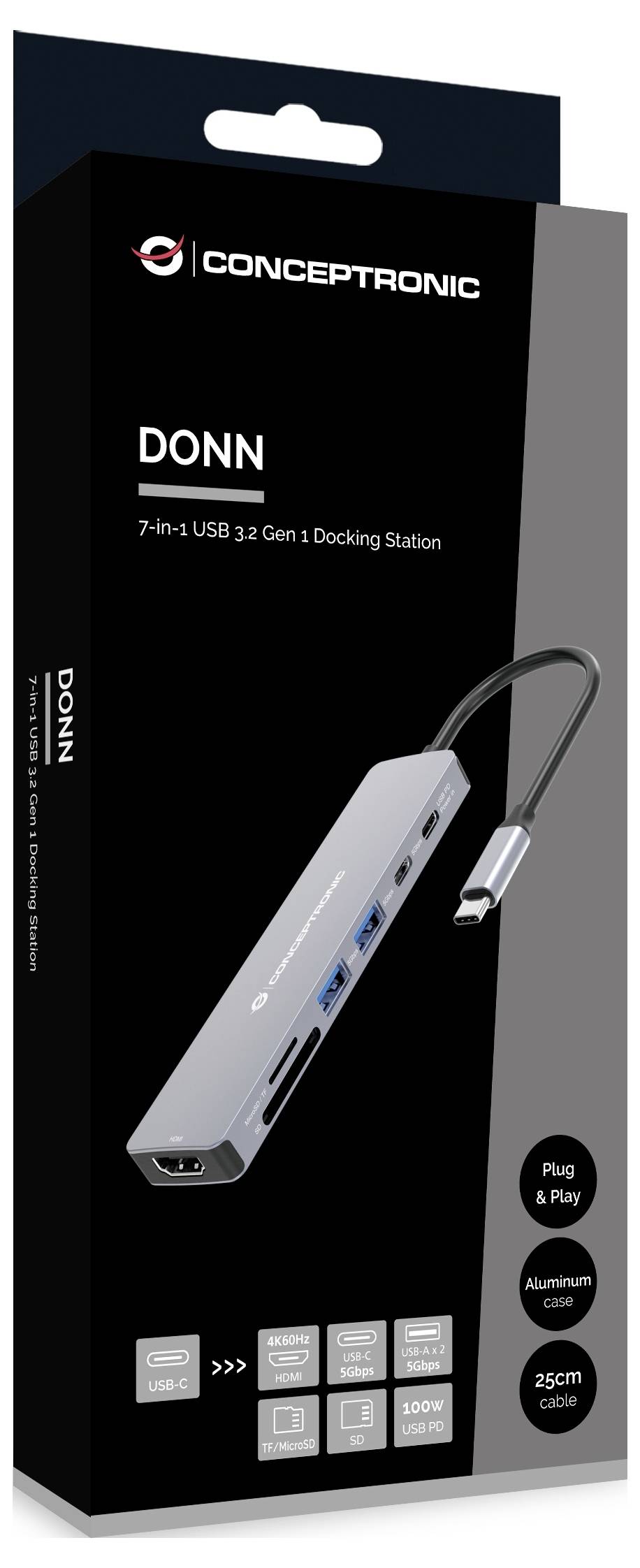 Conceptronic Notebook Dockingstation DONN28G 7-in-1 USB 3.2 Gen 1 Docking St-5