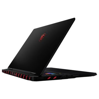 Zwei offene schwarze Gaming-Laptops von der Seite gezeigt, mit roten Akzenten und beleuchteten hinteren Lüftungsöffnungen, auf einem Deckel ist ein rotes Drachenlogo zu sehen.