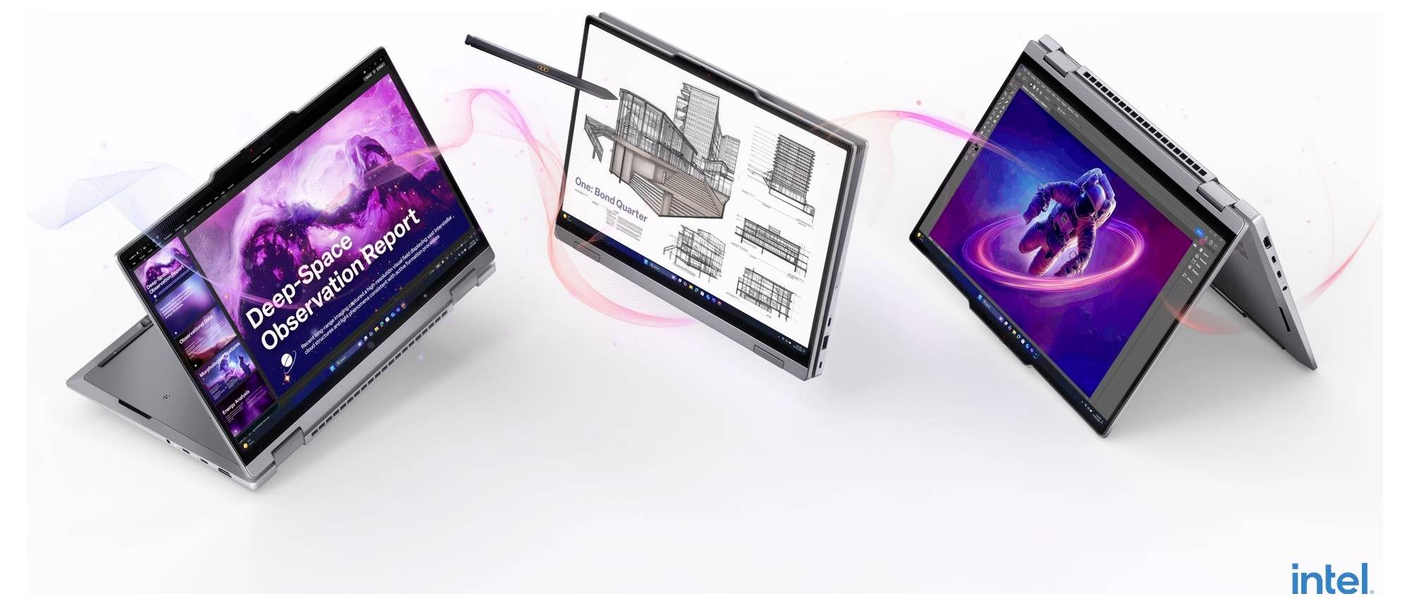 Explodierte Ansicht eines Laptops mit schwarzem Deckel und internen Komponenten, gekennzeichnet mit „90% recyceltes Magnesium" mit Hinweisen auf das Gehäuse.