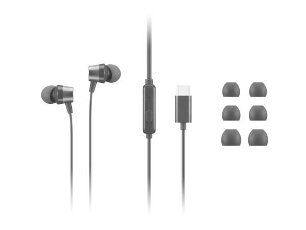 Lenovo USB-C Wired In-Ear Headphones  In Ear Kopfhörer   Schwarz