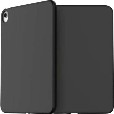 Schwarze Tablet-Schutzhülle im Folio-Stil mit vordenem Umschlag und hinterer Schale, geschlossen auf weißem Hintergrund dargestellt.