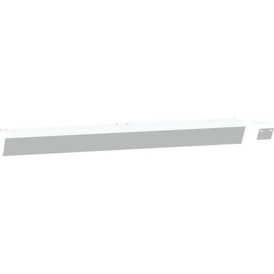 Ein langer hellgrauer rechteckiger Balken mit einem kleinen grauen quadratischen Symbol auf der rechten Seite, ähnlich einer Fortschritts- oder Ladeanzeige.