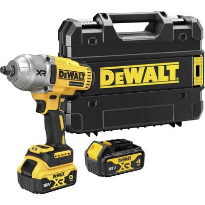 DEWALT 18V XR Akkuschrauber-Set mit Transportkoffer und zwei Akkus, einer mit 5Ah und einer mit 4Ah.