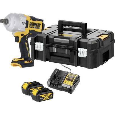 DeWalt 20V XR kabelloses Schlagschrauberset mit zwei Batterien, Ladegerät und Aufbewahrungskoffer auf weißem Hintergrund