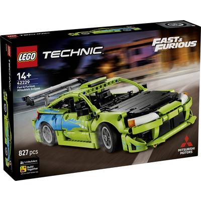 LEGO Technic Fast & Furious Mitsubishi Eclipse Spielzeugauto-Set Box, ab 14 Jahren, 827 Teile, 1-3 Erbauer.