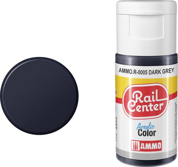 Rail Center AMMO.R-0005 Modellbau-Farbe Acryl, Dunkelgrau matt 20 ml
