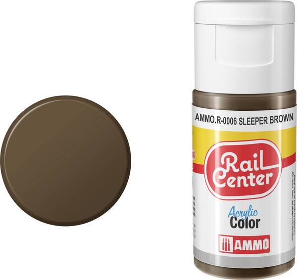 Rail Center AMMO.R-0006 Modellbau-Farbe Acryl, Schwellenbraun matt 20 ml