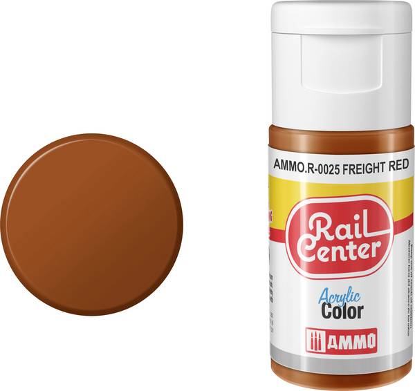Rail Center AMMO.R-0025 Modellbau-Farbe Acryl, Fracht-Rot matt 20 ml