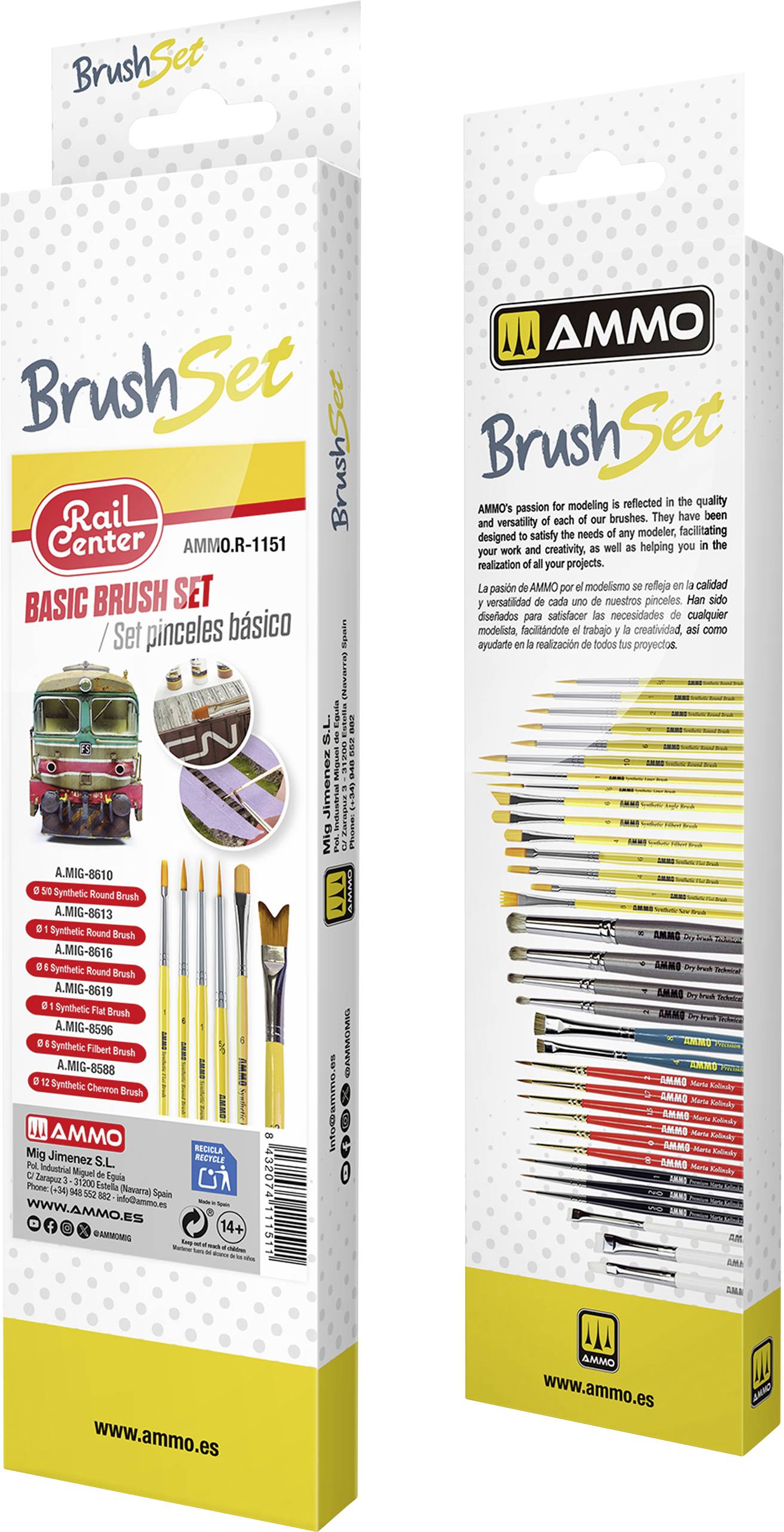 Rail Center AMMO.R-1151 Modellbau-Pinsel Basic-Set