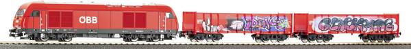 PIKO 57033 H0 Start-Set kids Güterzug Rh 2016 ÖBB mit zwei offenen Güterwagen Eaos