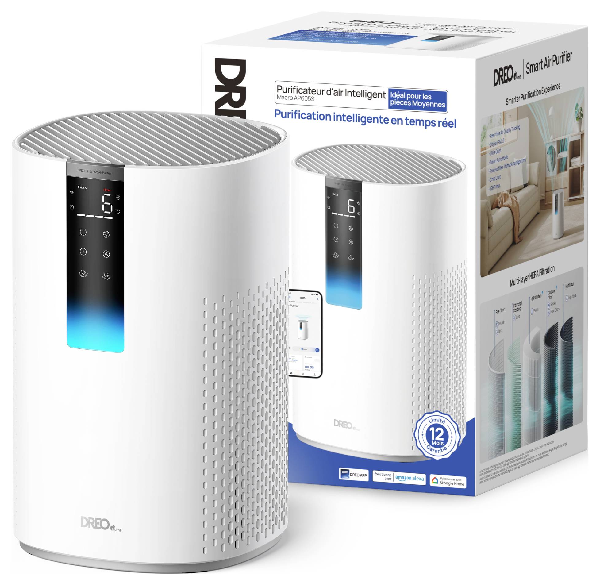 DREO DR-HAP005S Dreo - Air Purifier 605S, 5-in-1 - Smart Luftreiniger Weiß-7
