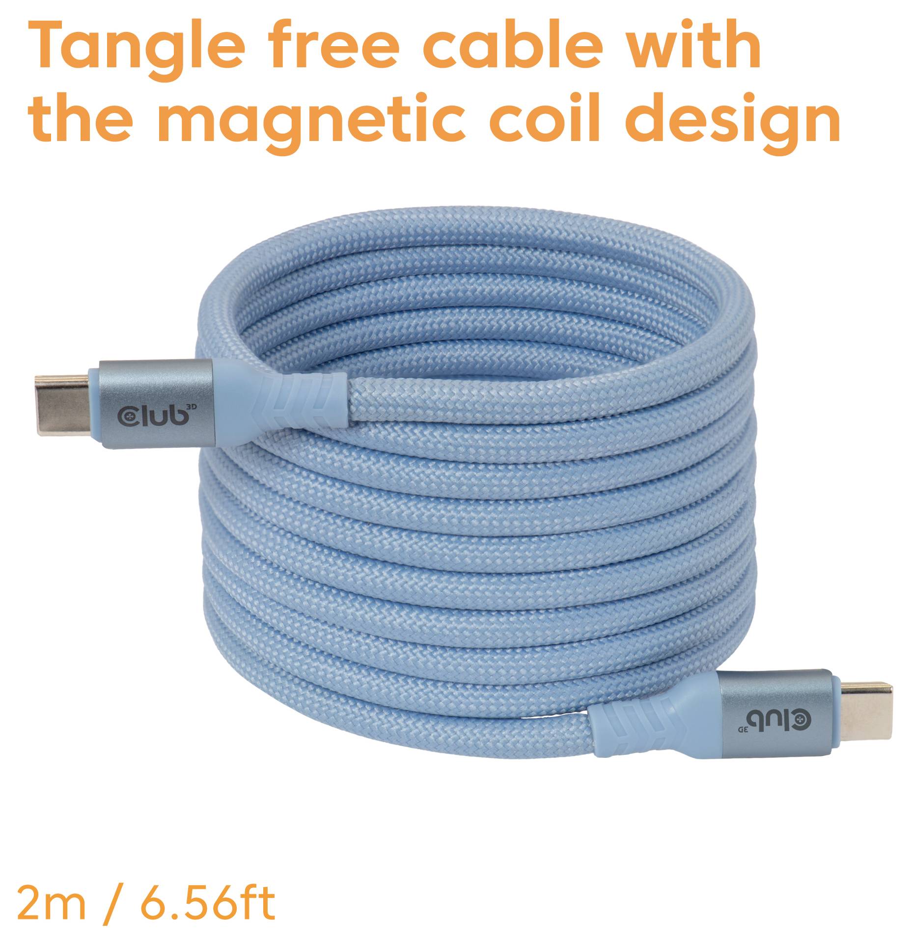 club3D USB-C® Kabel USB-C® Stecker 2 m Blau CAC-3030-2