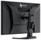 Rückansicht eines EIZO-Desktop-Monitors mit Ständer, Kabelmanagement und verstellbarer Montageklammer.