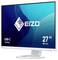 EIZO 27-Zoll USB-C Docking Monitor mit blauer abstrakter Anzeige, auf einem Ständer gezeigt.