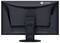 Rückansicht eines schwarzen EIZO-Computermonitors auf einem Ständer, die das Rückpanel und den zentralen Kabelmanagementbereich zeigt.