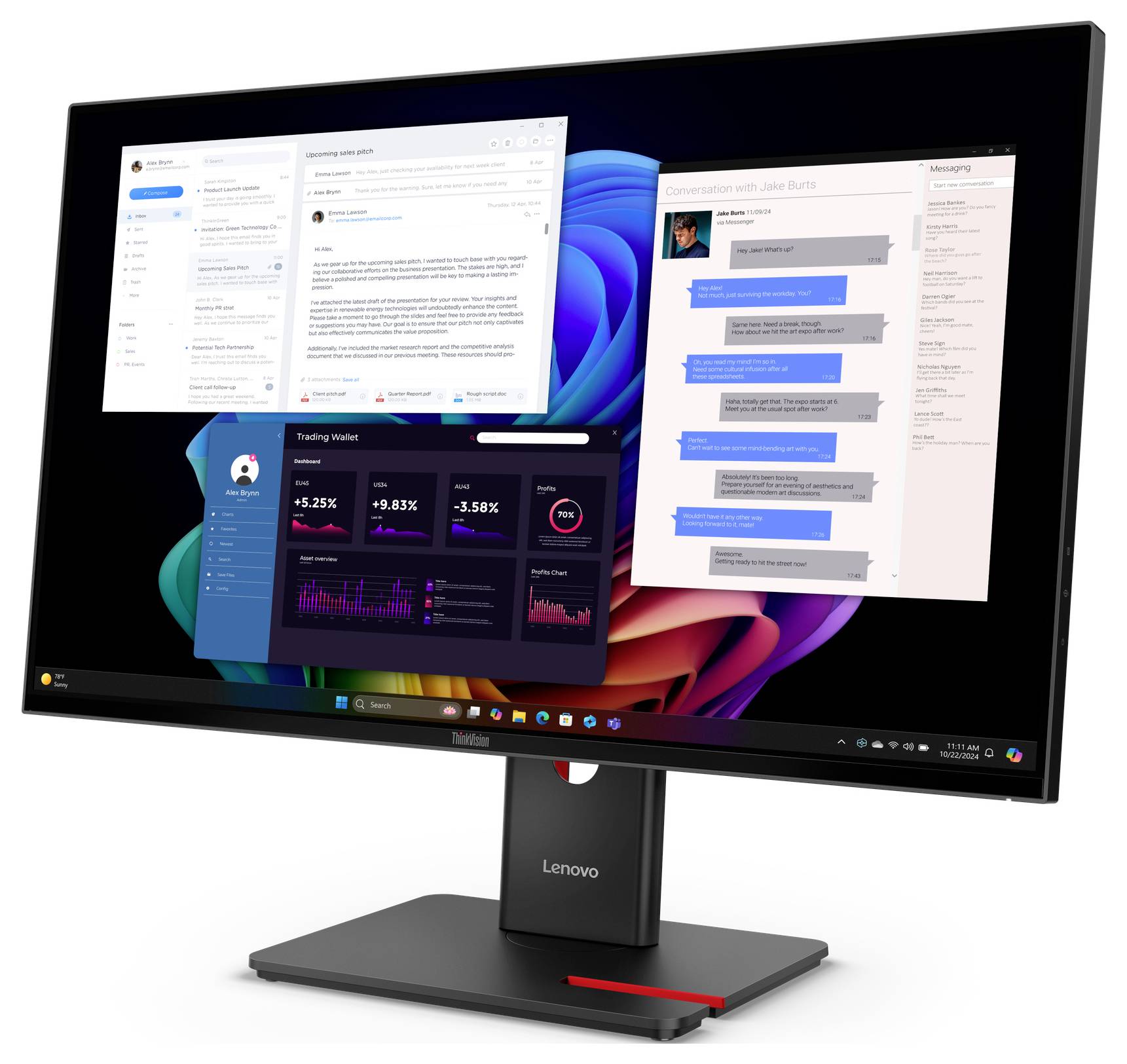 Lenovo ThinkVision LCD-Monitor EEK E (A - G) 68.6 cm (27 Zoll) 3840 x 2160 Pixel 16:9 6 ms IPS LCD-1