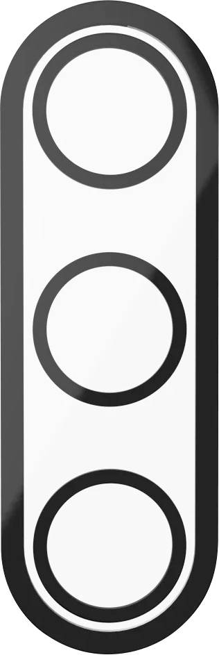 Drei vertikal gestapelte Kreise in einem hohen abgerundeten Rechteck, ähnlich einem einfachen Steuer- oder Auswahlsymbol.