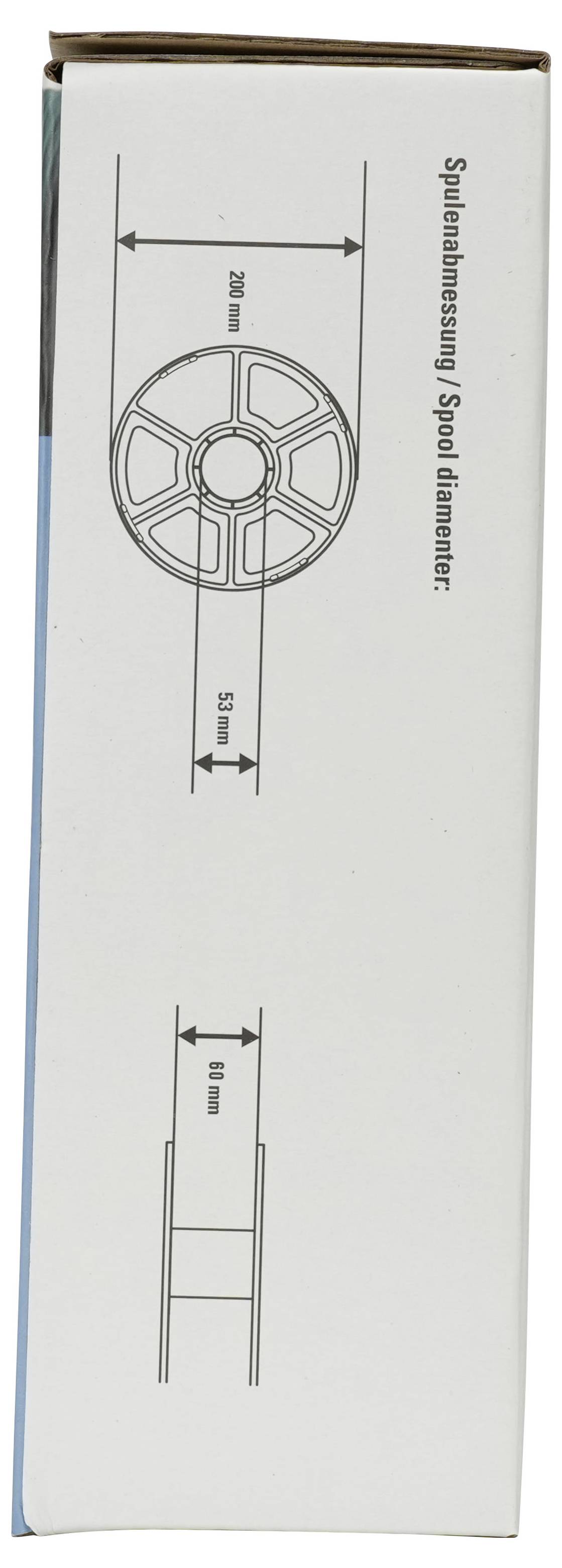 Schachtseite mit einem Spulenschema mit der Bezeichnung „Spulenmaßung / Spulendurchmesser" und den Abmessungen 250 mm und 10 mm.