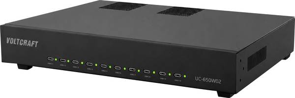 VOLTCRAFT UC-650W02 USB Ladestation 650 W USB PD Schwarz Innenbereich USB Power Delivery (USB-PD)