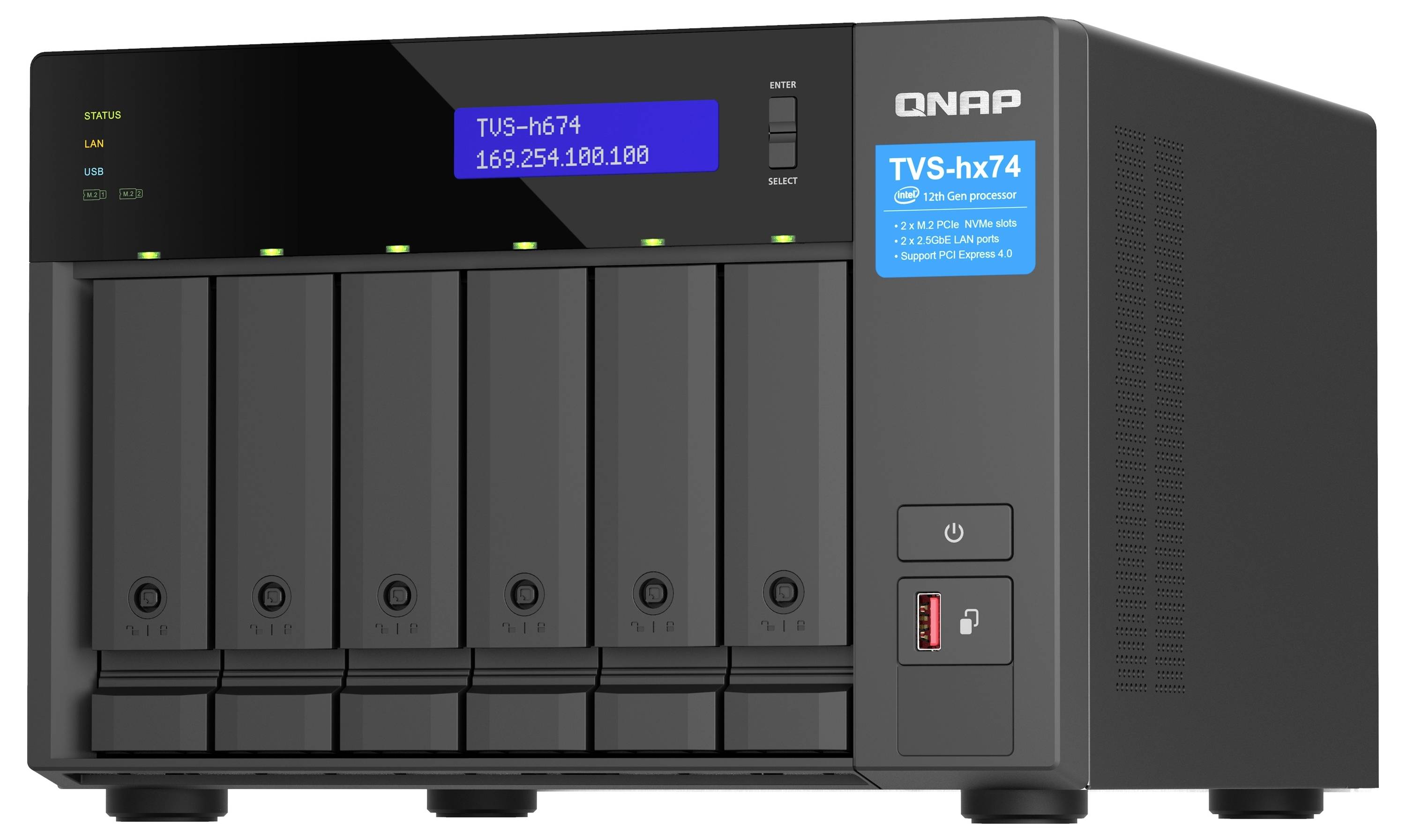 QNAP NAS-Server 0 TB TVS-H674-I3-16G-6