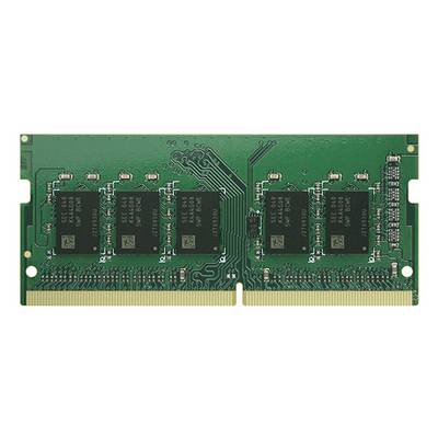 Grünes Computerspeicher-RAM-Modul mit mehreren schwarzen Chips und vergoldeten Steckerkontakten.