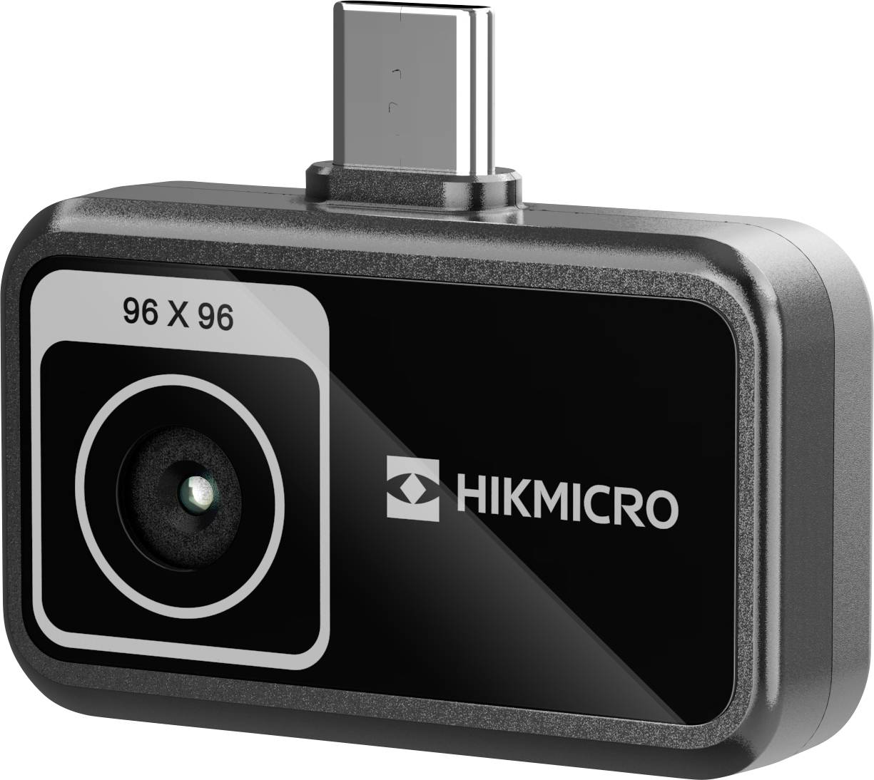 Kompaktes HIKMICRO Wärmebild-Kamera-Zubehör mit USB-C-Anschluss und Objektiv, gekennzeichnet mit „96 X 96".