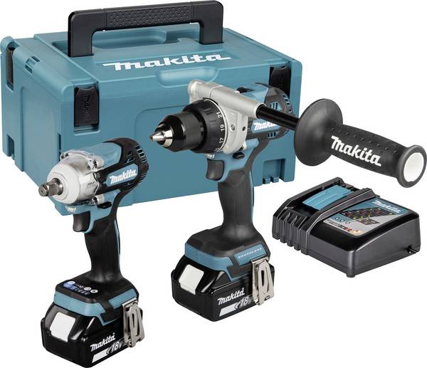 Makita  DLX2588GJ Werkzeugset Akku-Bohrschrauber, Akku-Schlagschrauber im Koffer, mit Akku, mit Ladestation