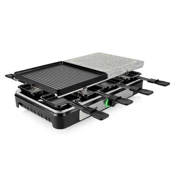 Tristar RA-2747 Raclette 8 Pfännchen, mit Grillstein Schwarz