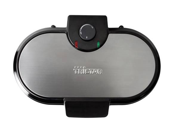 Tristar WF-2120 Waffeleisen BPA-frei, Antihaftbeschichtung, Kontrollleuchte, Überhitzungsschutz Schwarz, Grau