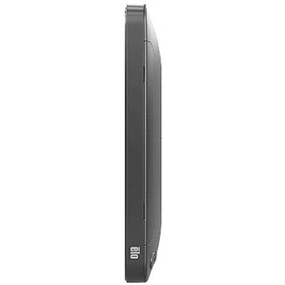 Seitenansicht eines schwarzen LG-Mobiltelefons mit schlankem Profil und Seitentasten.