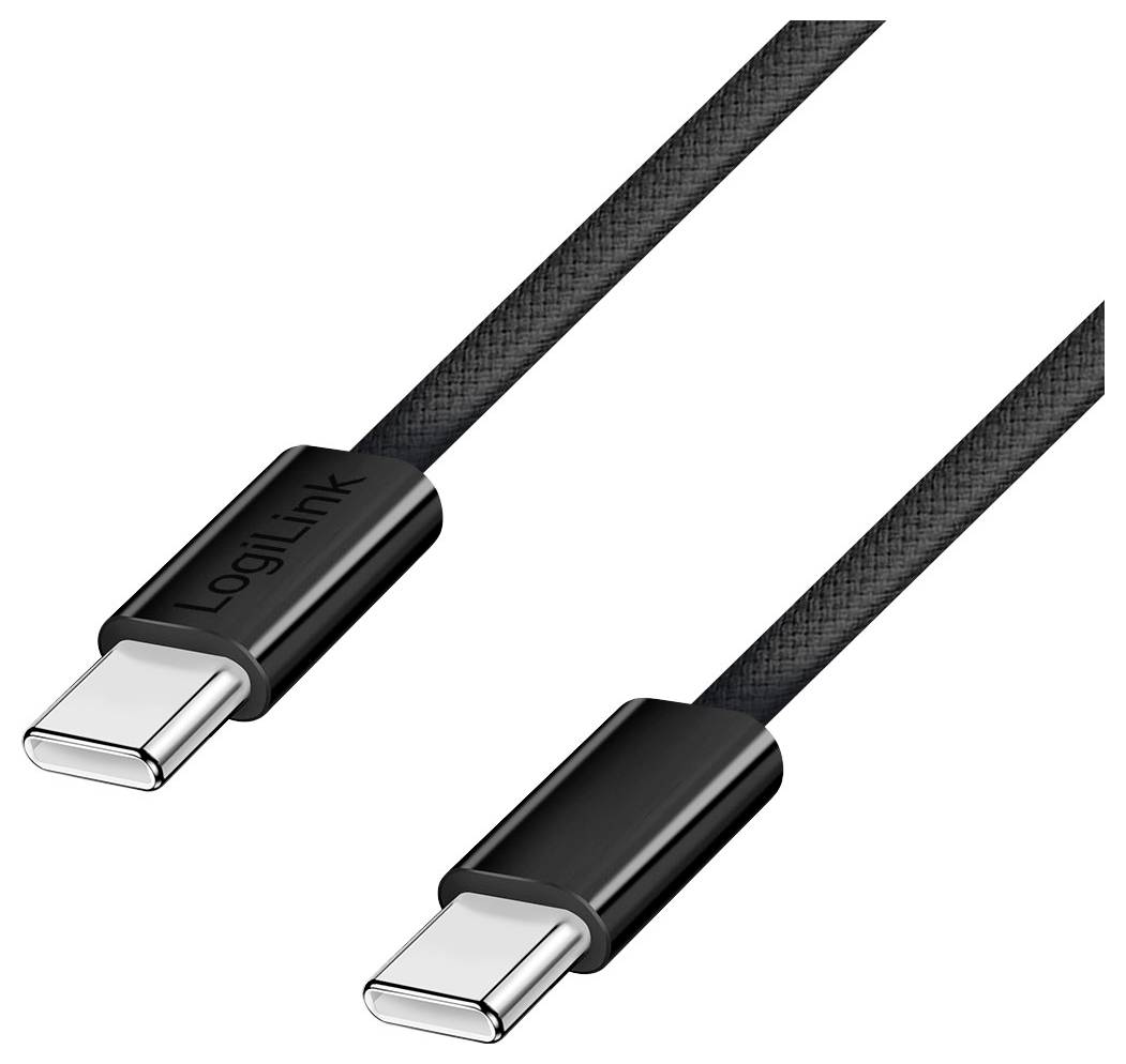 LogiLink USB-C® Kabel USB 2.0 USB-C® Stecker 1.5 m Schwarz mit magnetischer Aufwicklung CU0232-1