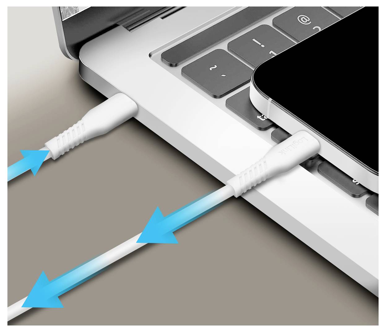 LogiLink USB-C® Kabel USB 2.0 USB-C® Stecker 2.0 m Weiß CU0264-3
