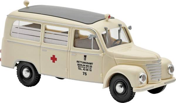 Busch 51266 H0 Bus Modell Framo V901/2, Krankenwagen Rettungsamt Berlin