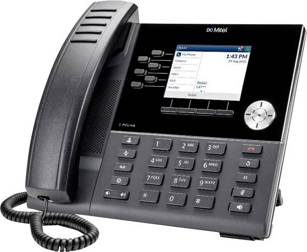 Mitel Mitel 6920w IP Phone Systemtelefon,VoIP PoE, für Hörgeräte kompatibel LC-Display Schwarz, farbig