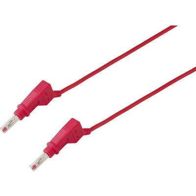 Zwei rote Bananenstecker-Testleitungen mit Metalltips auf weißem Hintergrund.