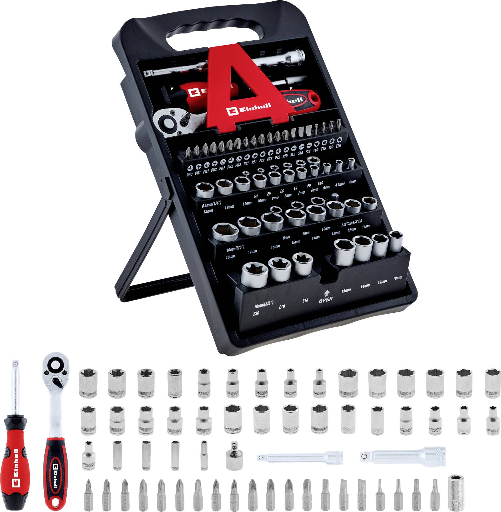 Einhell 372450 Bit-Set 61teilig Schlitz, PH, PZ, T-Profil-0