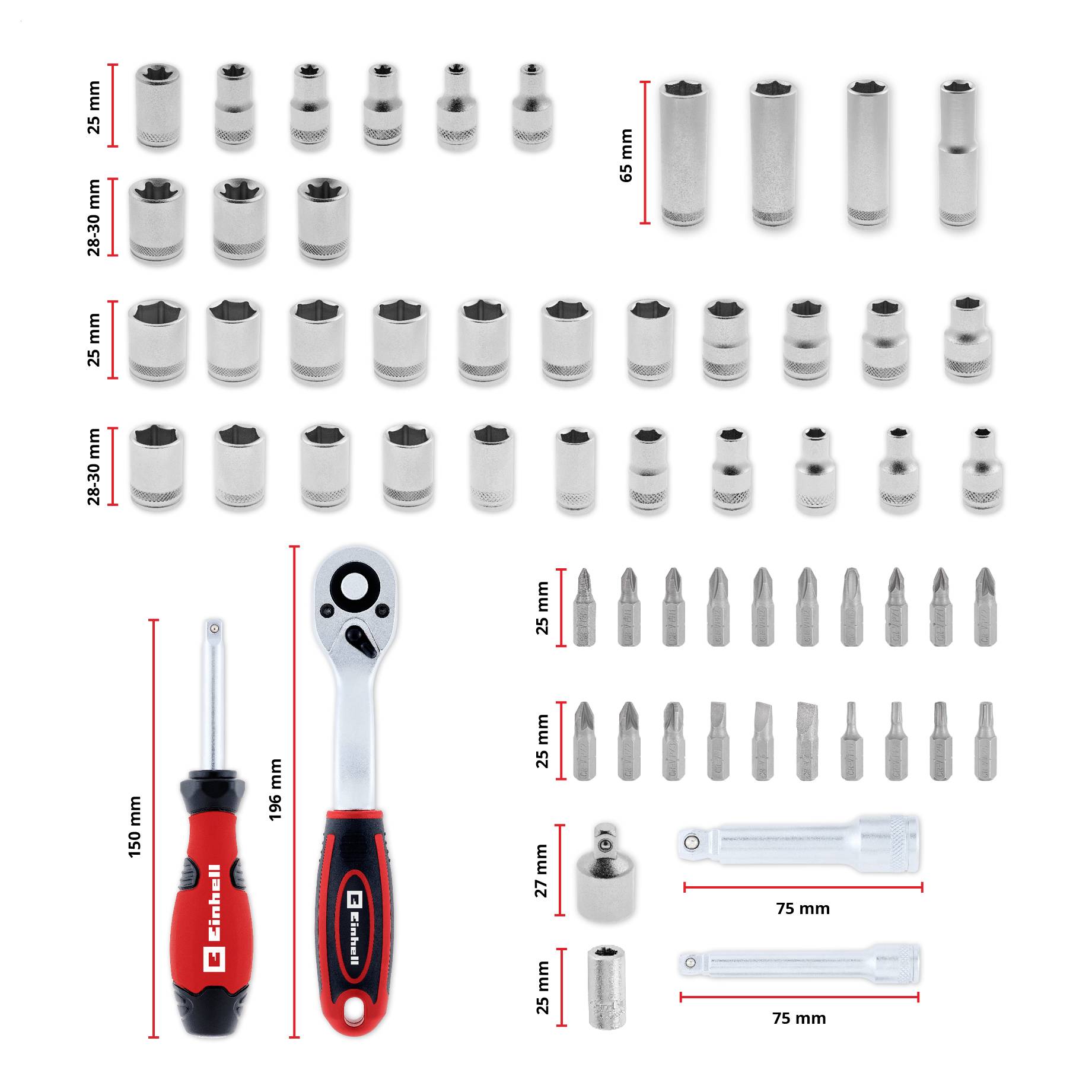 Einhell 372450 Bit-Set 61teilig Schlitz, PH, PZ, T-Profil-10