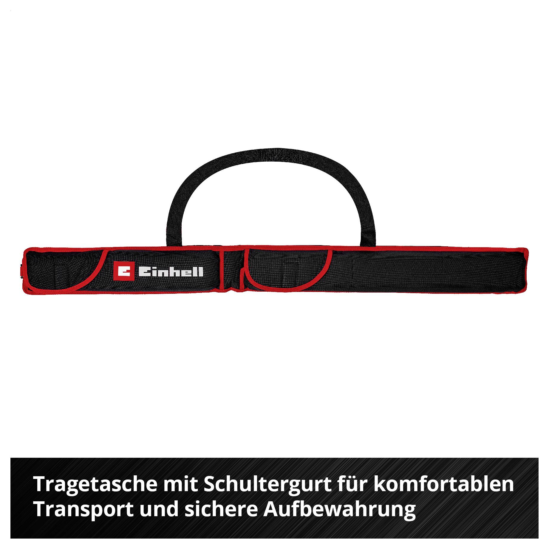 Ein Mann, der eine Maske trägt, verwendet einen roten Elektroschleiffer auf Holz; die Bildunterschrift besagt, dass die Aluminiumoxidbeschichtung einen hohen Materialabtrag und eine konstante Schleifleistung gewährleistet.