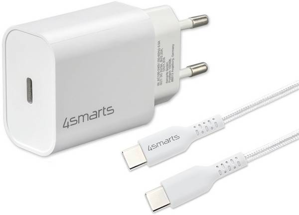 4Smarts USB Ladegerät 20 W USB-C® USB PD Weiß Innenbereich, Steckdose USB Power Delivery (USB-PD)