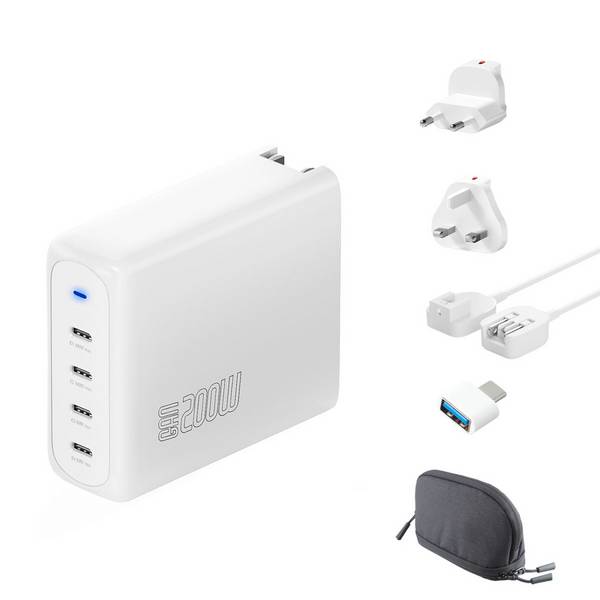 4Smarts USB Ladegerät 200 W USB-C® USB PD Weiß Innenbereich GaN, USB Power Delivery (USB-PD)
