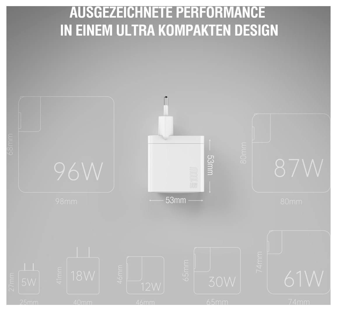 4Smarts USB Ladegerät 100 W 2x USB-C®, USB USB PD Weiß Innenbereich GaN, USB Power Delivery (USB-PD)-6