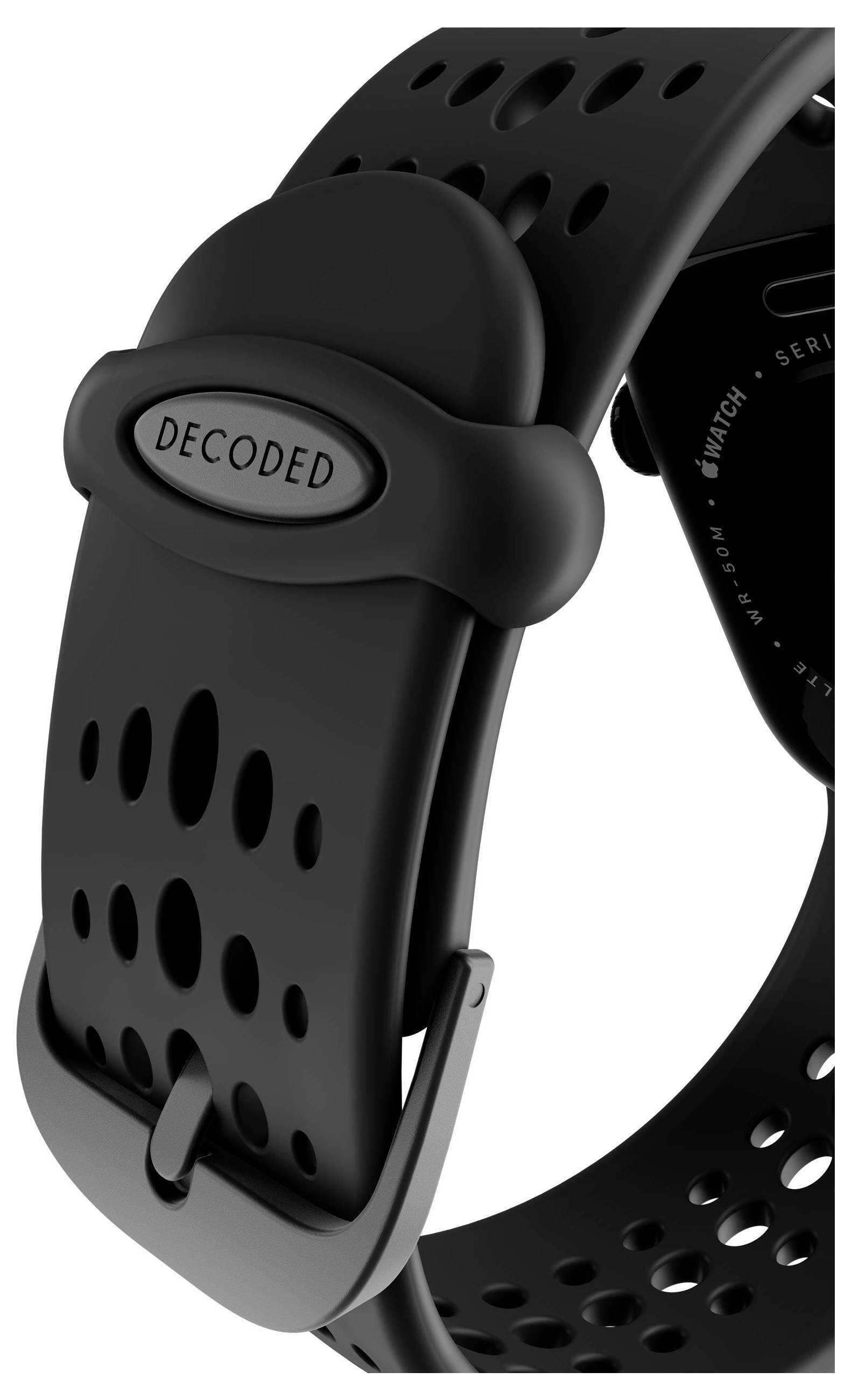 Decoded Decoded Silicone Ares O Strap for Apple Armbandschlaufe Schwarz-3