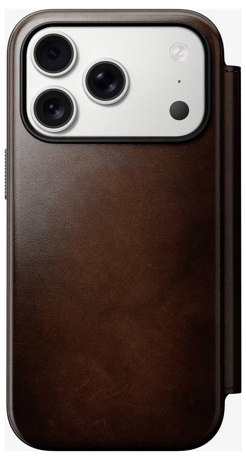 Nomad Modern Leather Folio Flip Case Apple iPhone 17 Pro Braun NM014155858-7