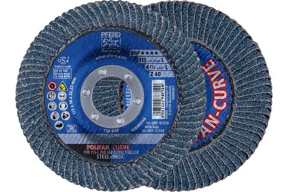 PFERD TOOLS 67698042 Fächerschleifscheiben-Set Durchmesser 115 mm Körnung (num)=40 2 St.