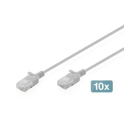 Digitus DK-1618-003S-10 RJ45 Patchkabel CAT 6 U/UTP 0.3 m Grau 10 St.-0
