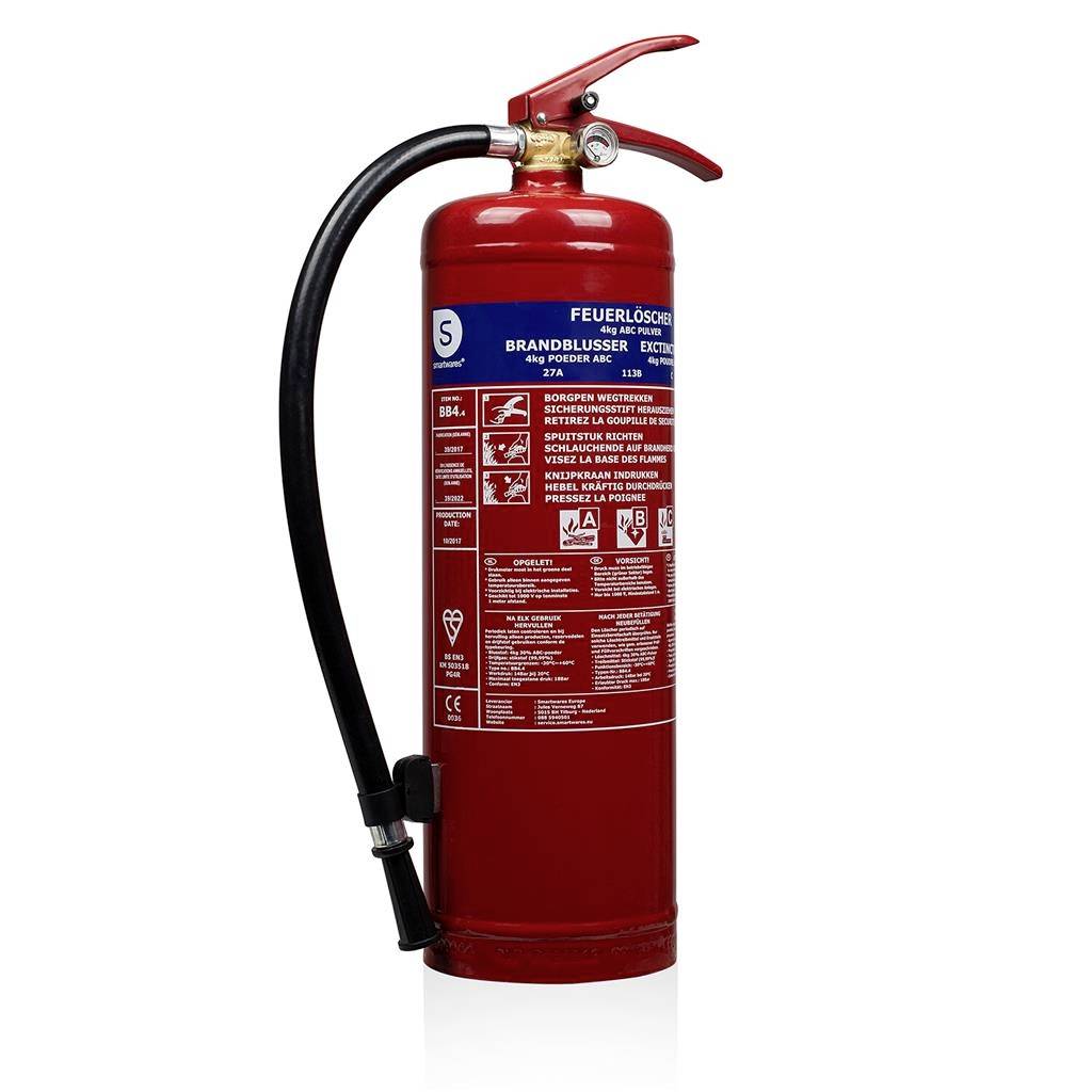 Smartwares BB4 ABC Pulverfeuerlöscher Brandklasse: A, B, C Inhalt 1 St.-0