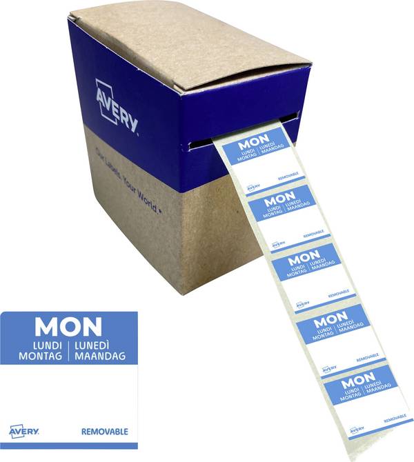 Avery-Zweckform DLSMONREV-1000 Vielzweck-Etiketten 25 x 25 mm Papier Blau 1 St. Wiederablösbar Handbeschriftung
