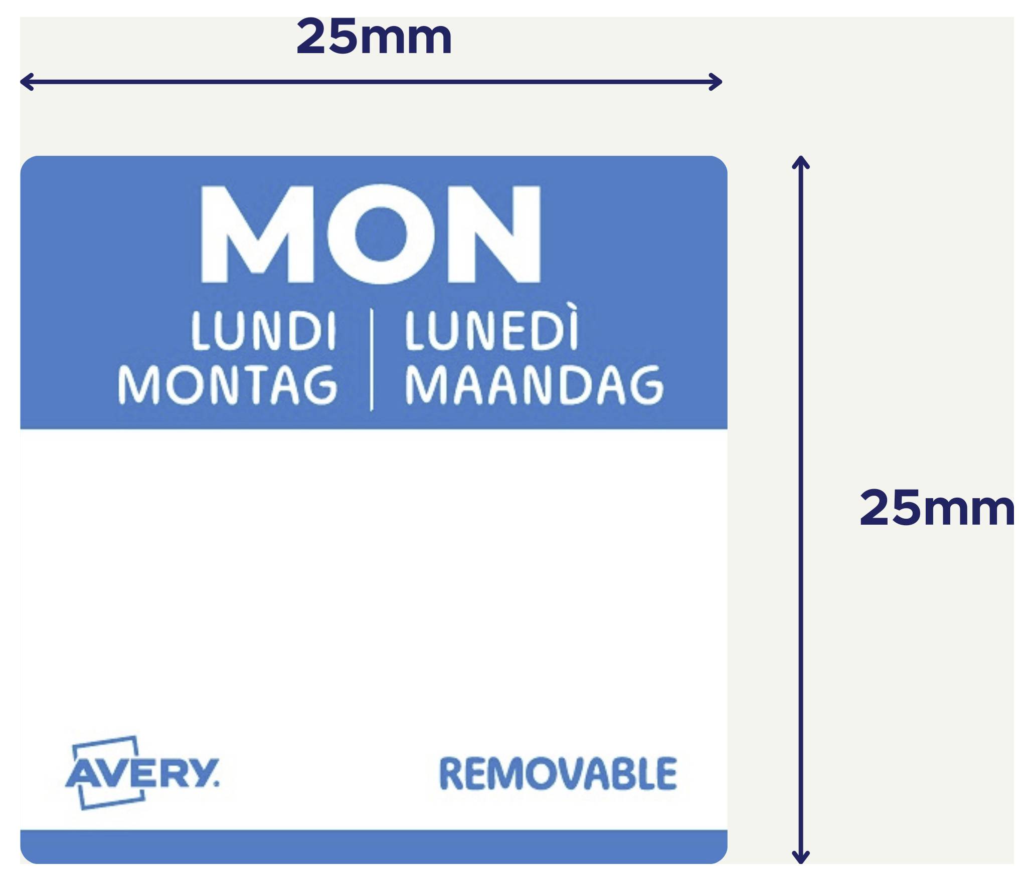 Avery-Zweckform DLSMONREV-1000 Vielzweck-Etiketten 25 x 25 mm Papier Blau 1 St. Wiederablösbar Handbeschriftung-1
